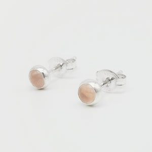Rose Quartz Stud Earrings - 4mm
