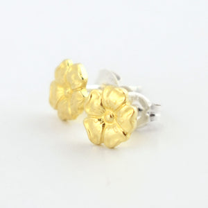 Brass Flower Stud Earrings