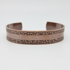 LIMITED EDITION Garden Stripe Copper Cuff Bracelet - Vintage Modern Collection