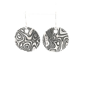 Inkblot Drop Earrings - Silver